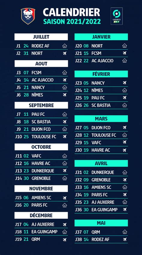 ligue 2 calendrier caen